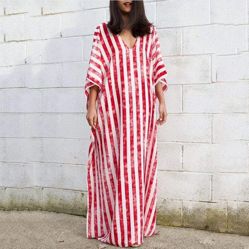 Loose Casual Striped Boho Maxi Dress
