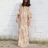 Loose Casual Striped Boho Maxi Dress