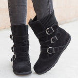 Casual Knitted Low Heel Boots