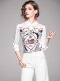 Lapel Fashion Printed Wild Shirt