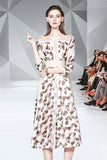 Round Neck Fashion Print Slim Mid-length Dress