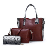 New Crocodile Pattern Mother And Daughter Bag (Three-Piece Set)