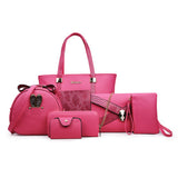 Fashion Contrast Color Mother And Child Bag (Six-Piece Set)