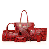 Vintage Casual Rose Chinese Style Mother And Child Bag (Six-Piece Set)