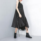 Sleeveless Stitching Pullover Irregular Fashion Dress