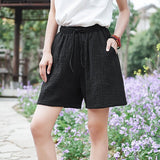 Cotton Linen Shorts Wide Leg Pants