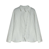 Vintage Cotton Linen Solid Long Sleeve Shirt