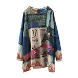 Women Knitted Cotton Printing Spring Sweater