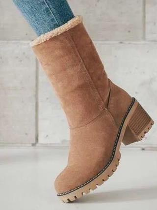 Chunky Mid Calf Winter Snow Boots