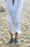 Mid-Calf Short Sleeve V-Neck Pullover Casual Dress
