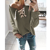 V Neck Knitting Casual Sweater Tops