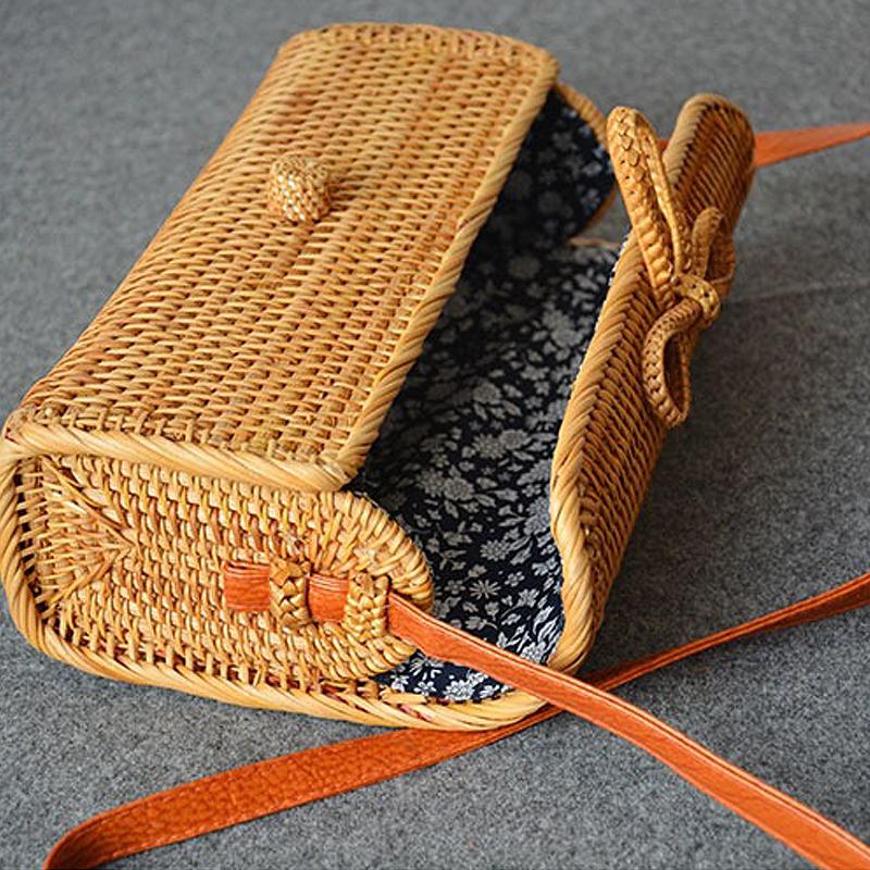 Hand-Made Rattan Fashion Pastoral Crossbody Bag