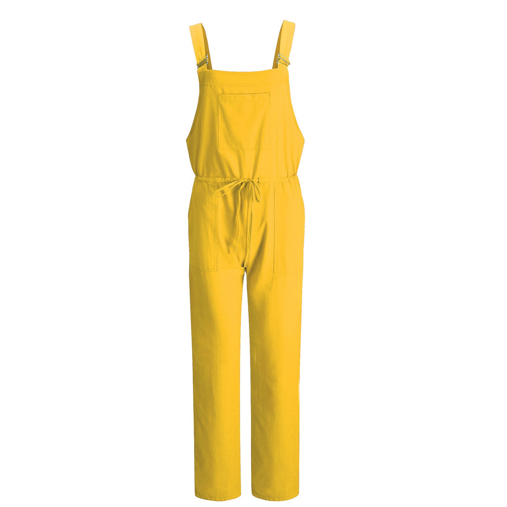Cotton and linen Overalls Casual  Jumpsuits