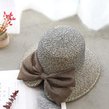 Summer Casual Solid Straw Bow Hat