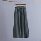 Solid Color Elastic Waist Casual Pant
