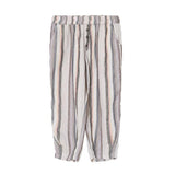 Cotton Linen Striped Casual Ankle-Length Harem Pants