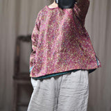 Spring Linen Printed Pullover Casual Blouses