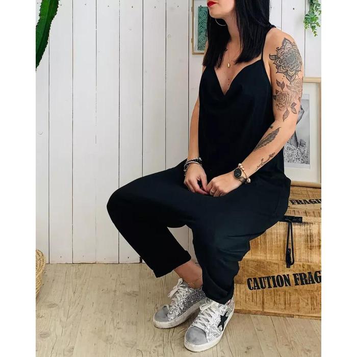 Low-cut Sexy Casual Loose Sling Jumpsuit