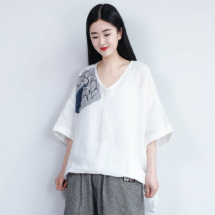 Women Printed Loose Casual T-Shirt With Pocket