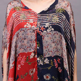 Floral Asymmetric Print Loose Dress With Vest
