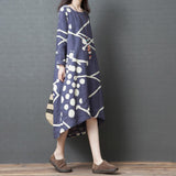 Abstract Printed Round Neck Dress