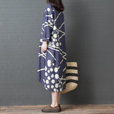 Abstract Printed Round Neck Dress