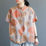 Single Breasted Polka Dot Printed T-Shirt