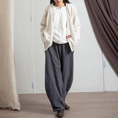 Cotton Linen Harem Pants With Pockets