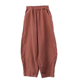 Cotton Linen Harem Pants With Pockets