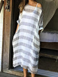 Long Sleeve Soft Stripe Maxi Dress