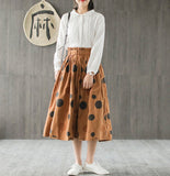 Medium Long Loose Large Size Jacquard Skirt