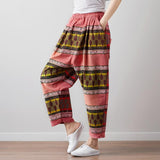 Summer Linen Vintage High Waist Pants