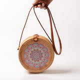 Ethnic Style Literary Handmade Round Rattan Bag