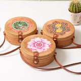 Ethnic Style Literary Handmade Round Rattan Bag