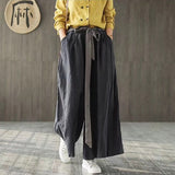 Linen Casual Pants Loose Literary Trousers