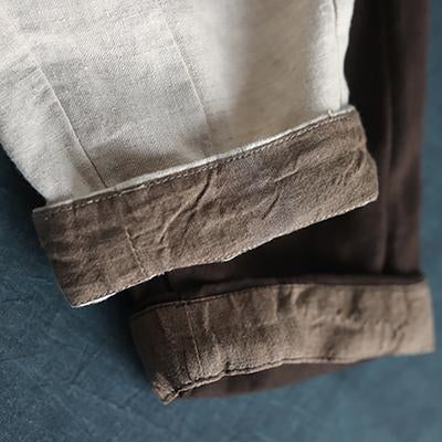 Linen Ankle-Length Pockets Harem Pants