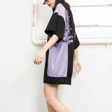 Dolman Sleeve Contrast Graphic Mini Dresses