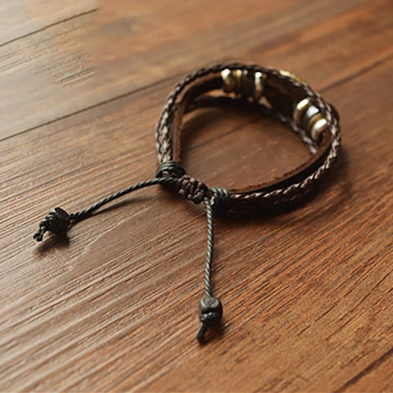 Acylic Multilayer Leather Rope Bracelet