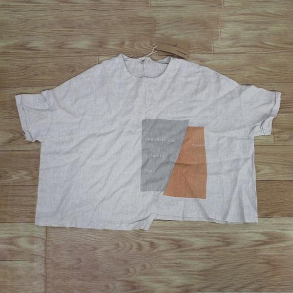Summer Hemp Irregular Half Sleeve T-shirt