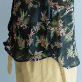 Vintage Floral Print Casual Long Sleeve Shirt